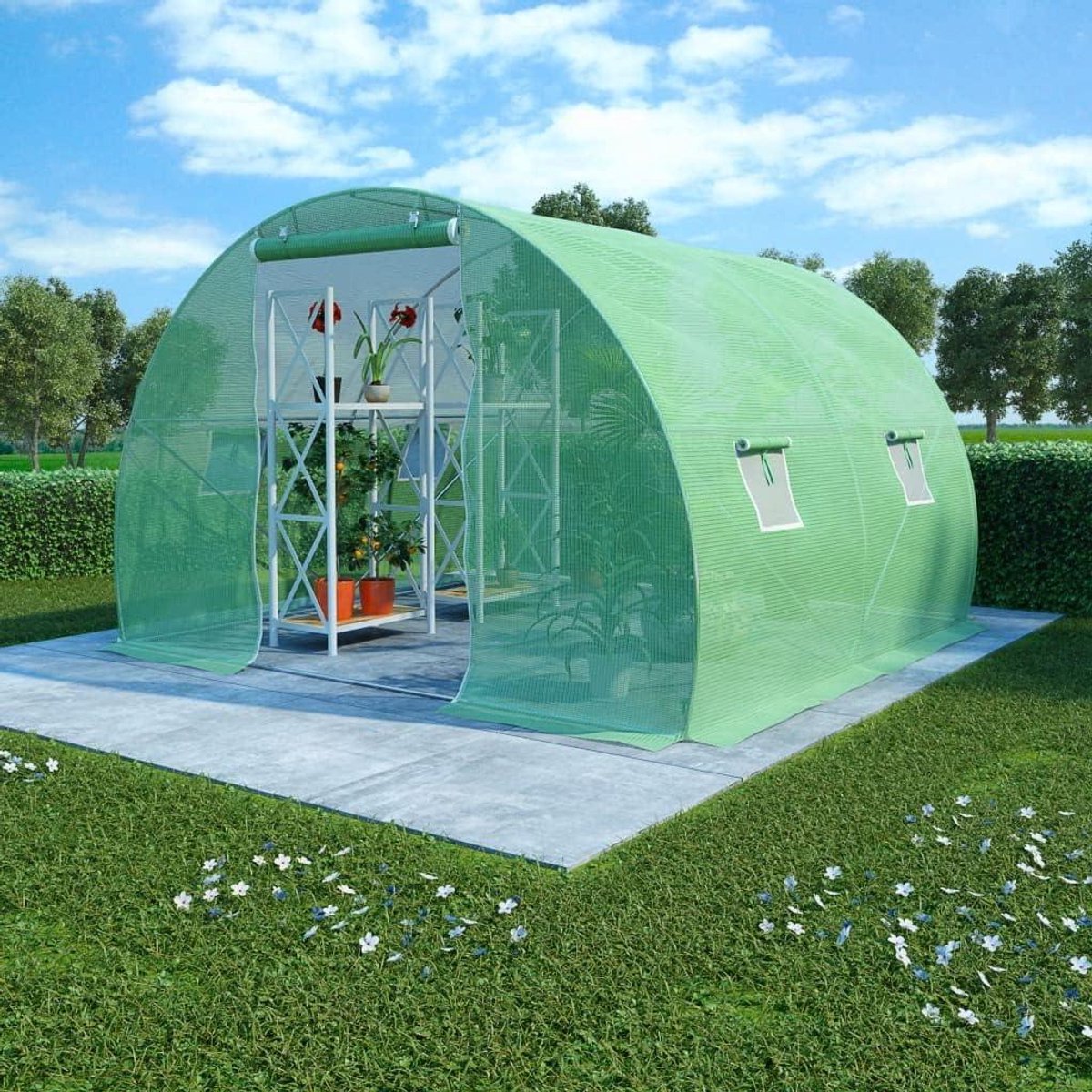 Tuinkas - Plantenhuis - Planten Beschermen - Verstevigd PE Gaas - 6m² - Groen