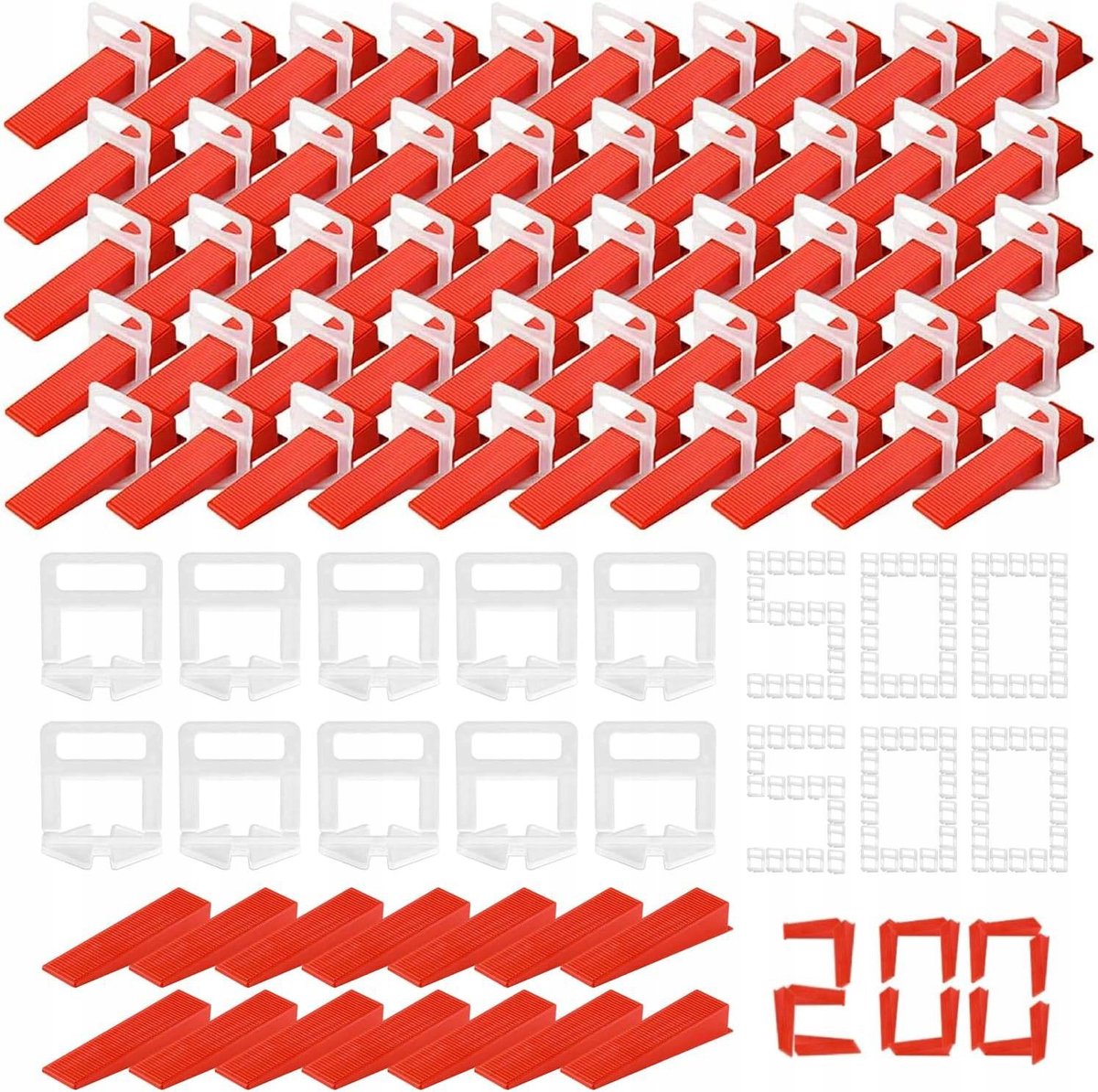 Tegels Nivelleringssysteem Kit: 1000 Clips, 200 Wiggen, Tang