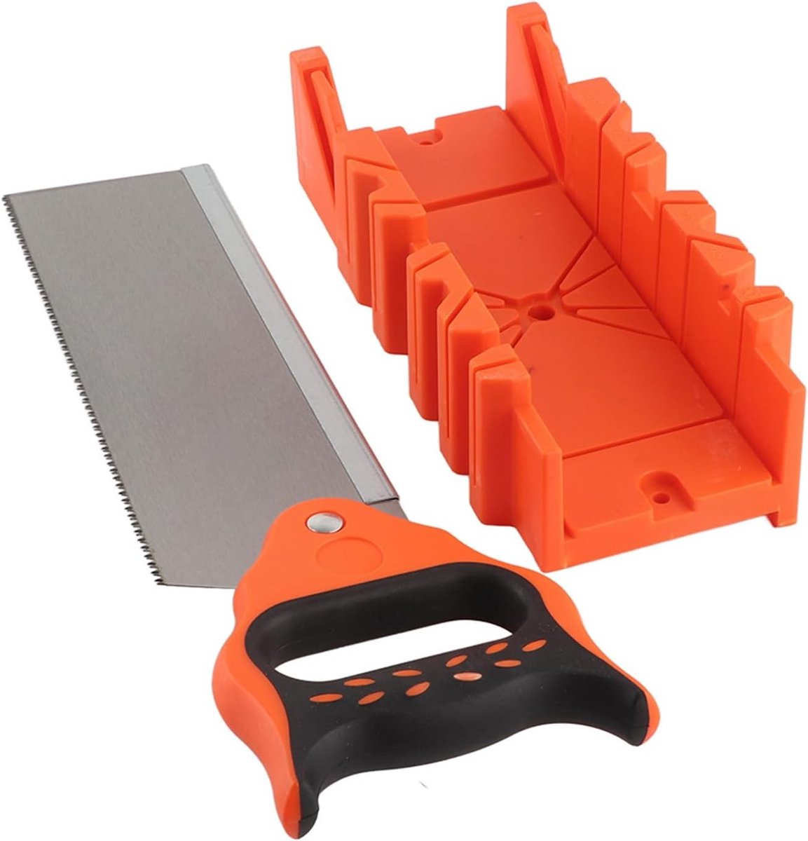 Dailygoods- Tensioner 30,5 cm - Multi-angle Zaag - Precisie Snedes 90°/45°/22,5° - Ergonomisch Ontwerp - Compleet Set met Zaag en Beugel - Zaagset