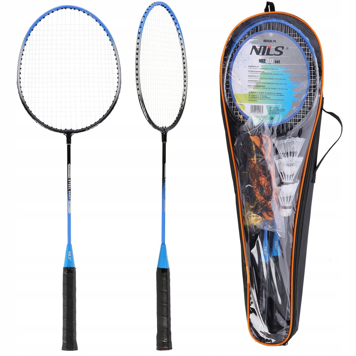 Nils Badmintonset: Rackets, Net, Palen & Shuttles