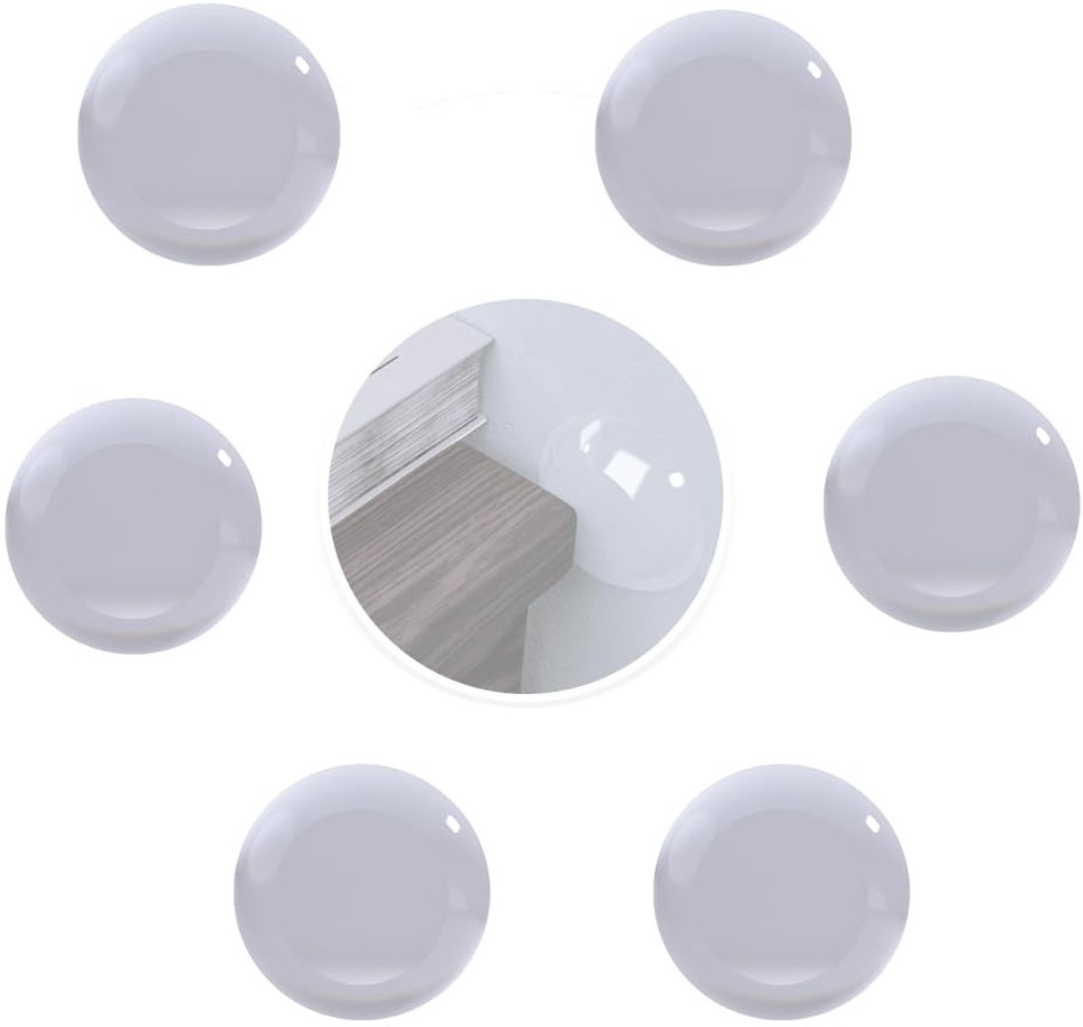 Dailygoods- Siliconen Buffers 6 Stuks - Muurbeschermer - Ruisonderdrukkend - Antislip - Schokbestendig - Herbruikbaar - Diameter 4,2 cm - Meubelbeschermers