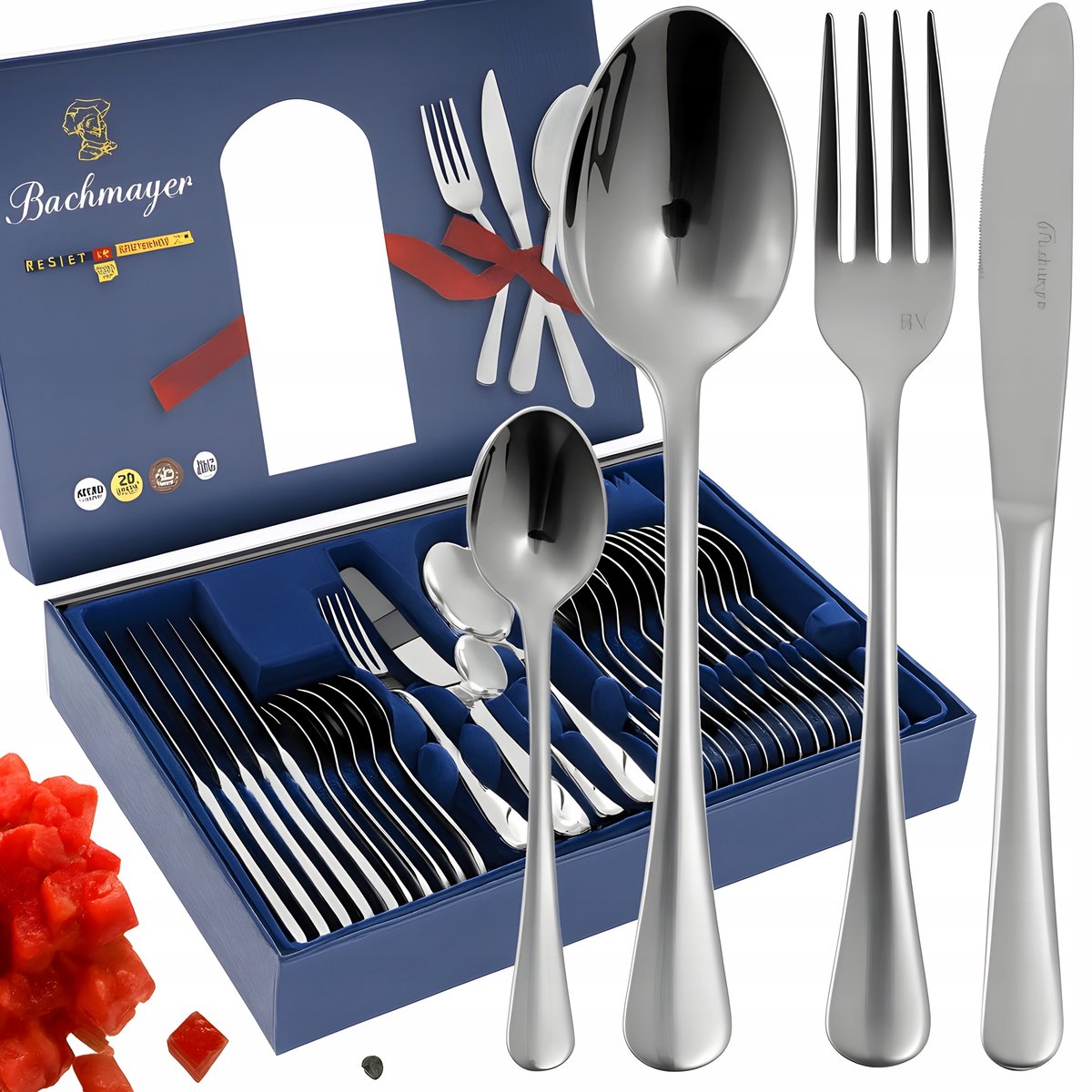 Bachmayer 24-delig Bestekset RVS voor 6 personen, Luxe Diner Servies