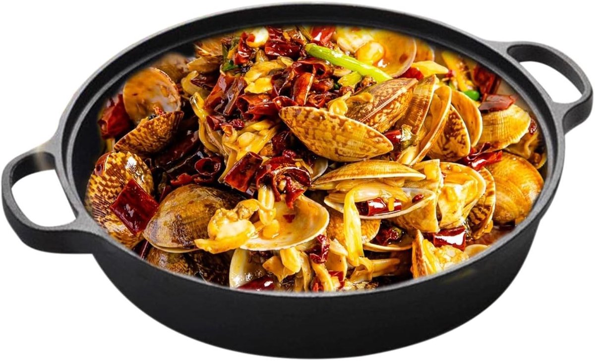 Koekenpan met Deksel Steakpan Bakplaat Dagelijks Koken Gelijkmatige Verwarming Niet Gespecificeerd Meerkleurig