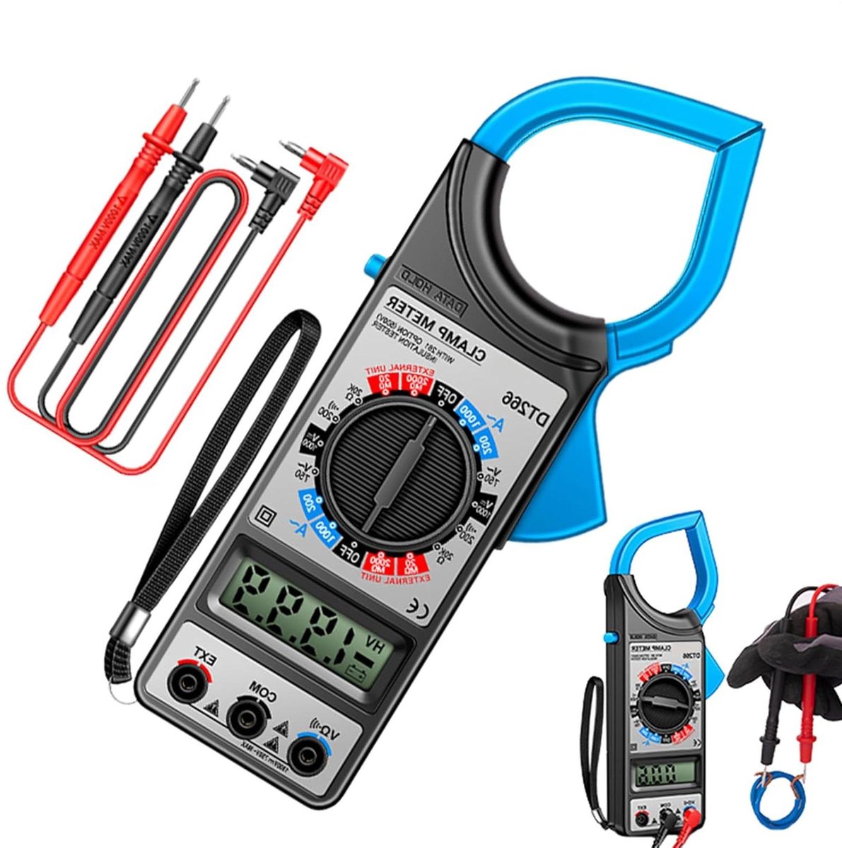 Klemmontage Detector - Stroommeter Tester - Elektrische Metingen - Brede Kaak Ontwerp - 24.6 x 12.6 x 5 cm
