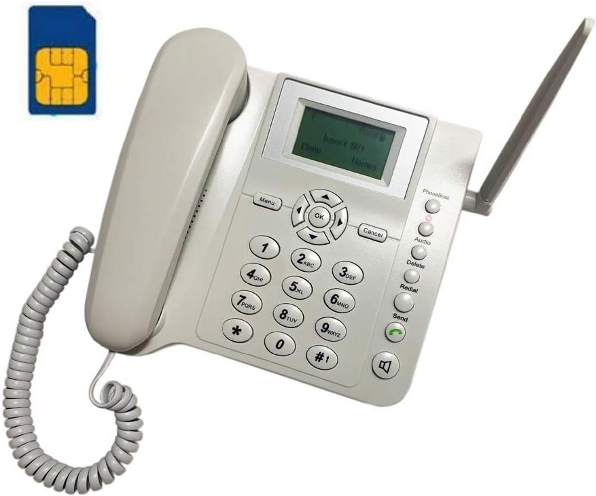 GSM Desktop Telefoon - Draadloze Vaste Telefoon - Thuiswerken Bellen - Quad-band Functionaliteit - 20 x 17 x 6 cm