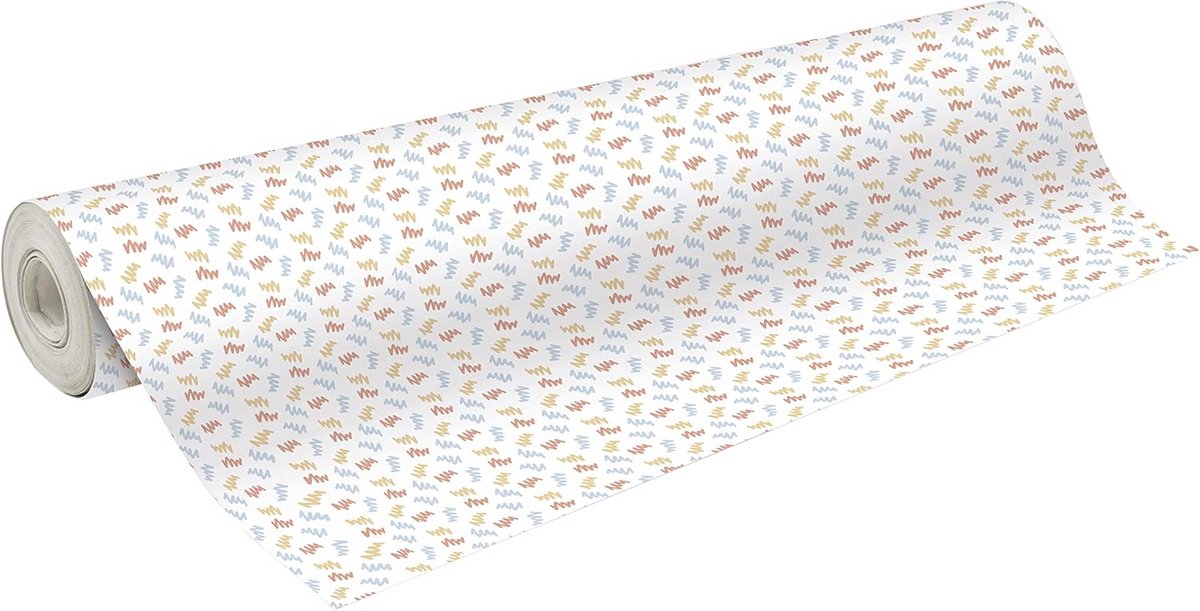 Cadeaupapier Rol - Verpakking Papier - Geschenken Inpakken - Lange Lengte - 50 x 070 m - Zig Zag Blauw