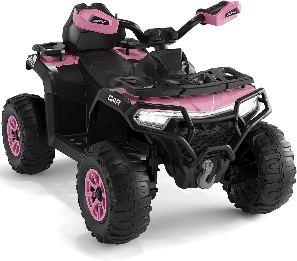 Triumpunpre - Elektrische Kinderquad 12V - Terreinwagen 4-Wiel - 2 Motoren - Afstandsbediening & Bluetooth (Roze)