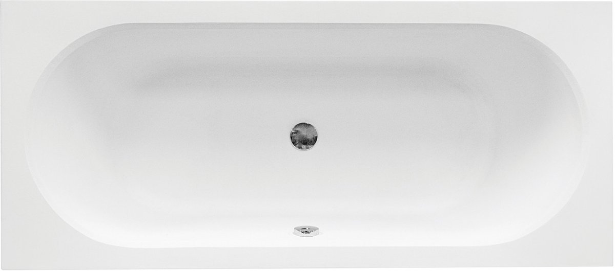 Badland VITAE ligbad 170 x 75 cm wit met hoofdsteun met bamboe badplank
