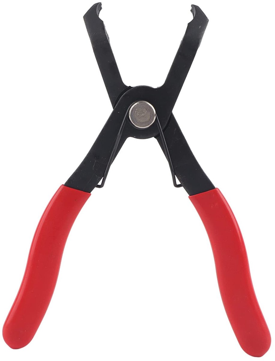 Dailygoods- Drukpentang 30 Graden Hoekige Tang - Drukpen Verwijderstang - Gereedschap - Staal - Zwart/Rood - Comfortabel in Gebruik - Punaisetang
