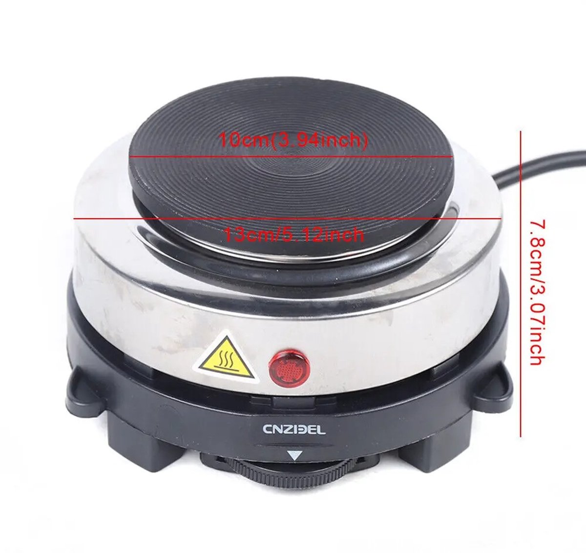 Cellista Elektrische Kookplaat 500W - Draagbare Hete Plaat - Mini Elektrisch Fornuis - Camping Kookplaat - Tafel Kooktoestel - 6 Warmtestanden - Ø10 cm