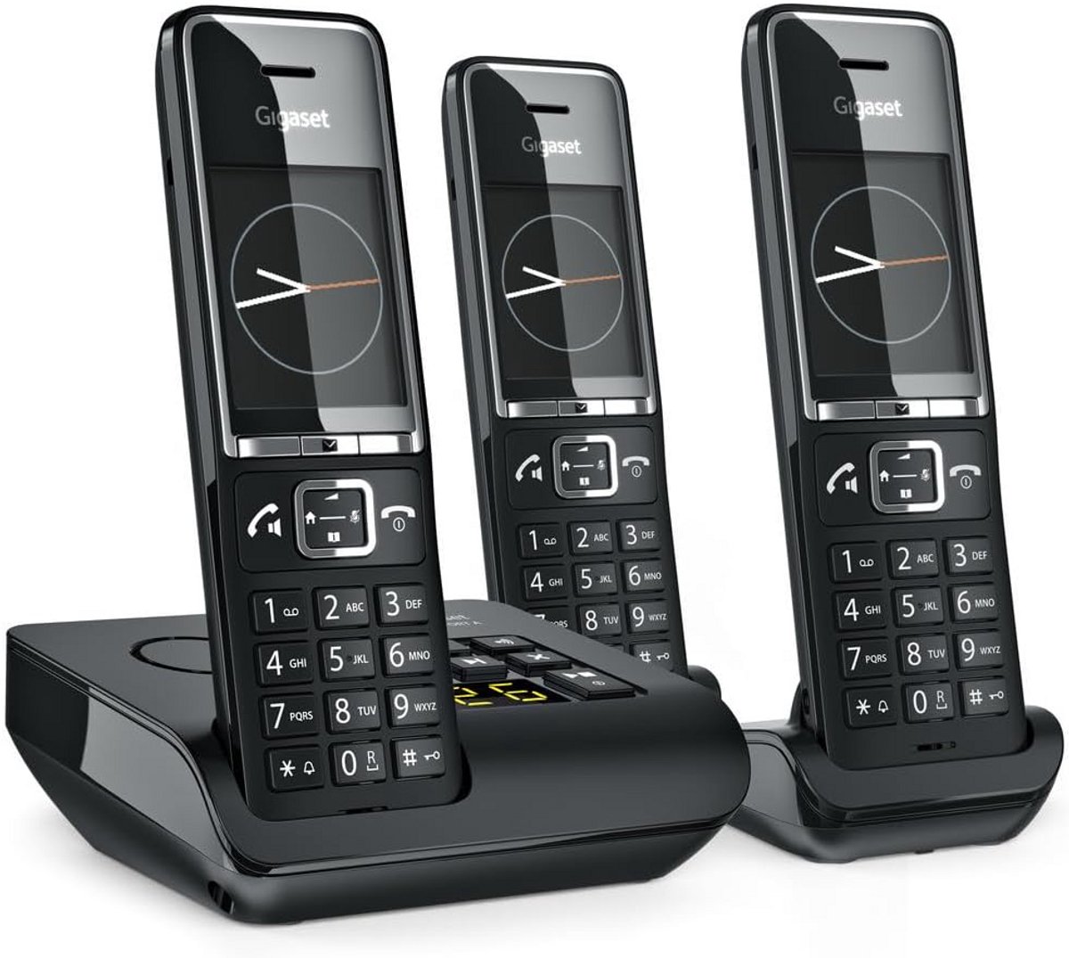 Draadloze Telefoon - Huistelefoon Set - Thuis Bellen - Met Antwoordapparaat - 3 Handsets - Zwart