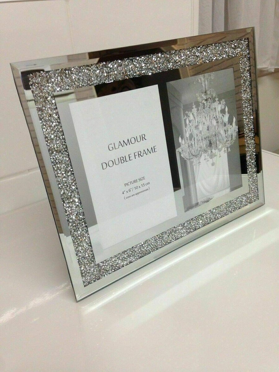 Fotolijst Kristal - Spiegel Decoratie - Herinneringen Tonen - Uniek Diamant Design - 15x10
