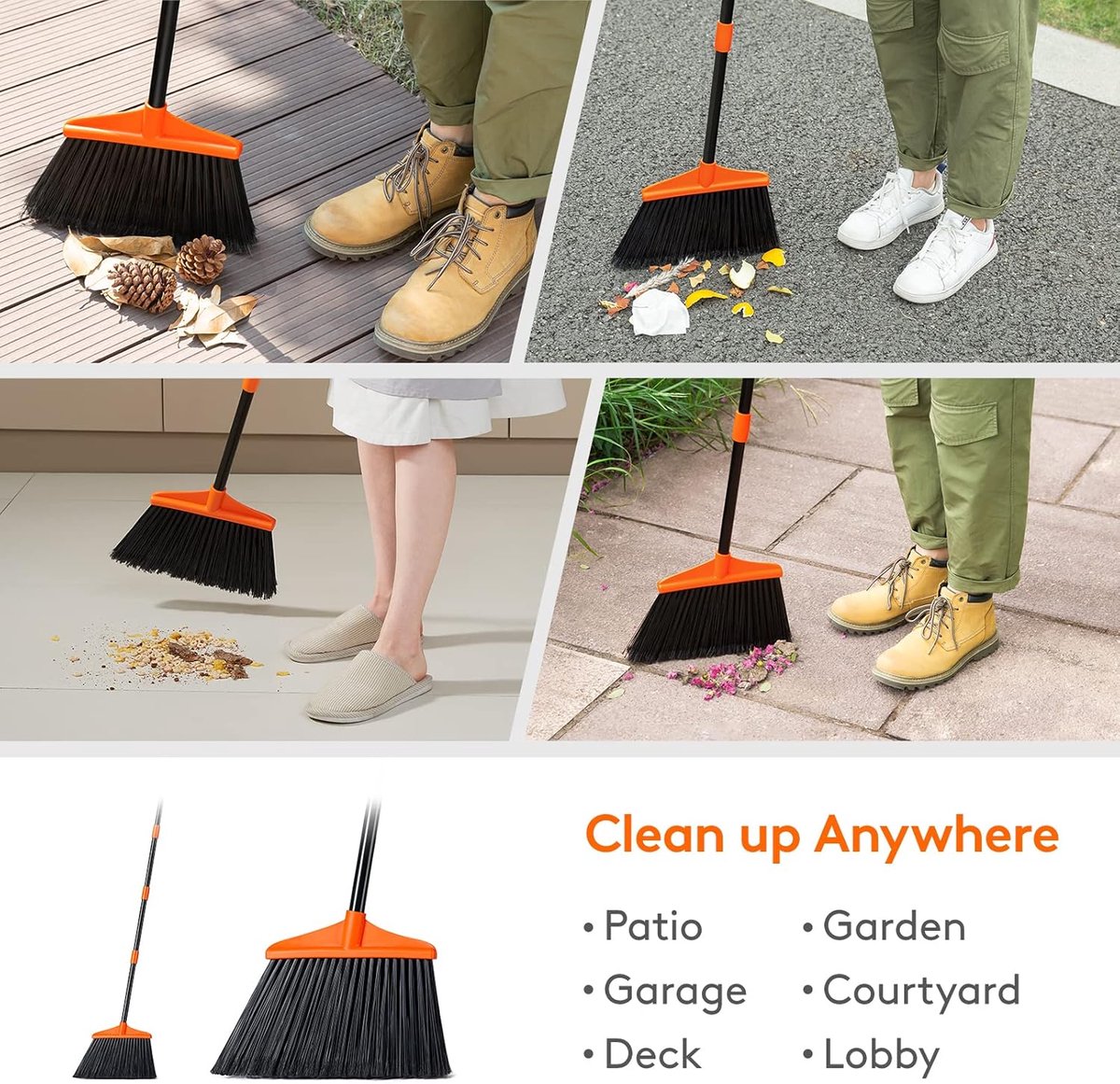 Kunstgras Bezem - Broom - Staal - Verstelbare Handgreep - Ergonomisch Ontwerp - Voor Binnen en Buiten