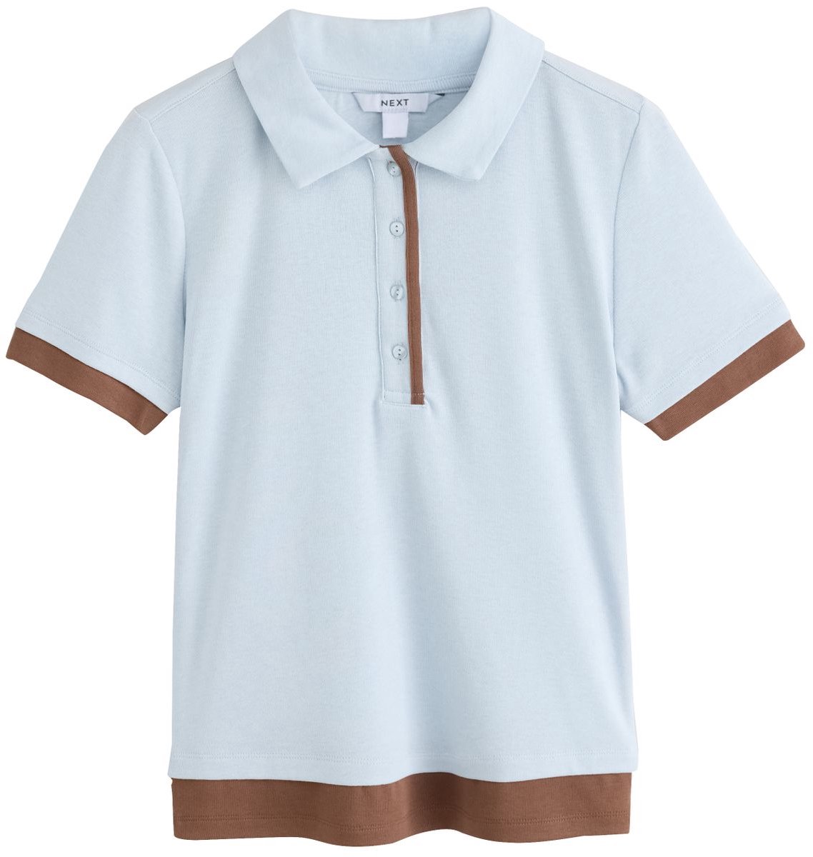 Next - Dames - Geribbelde polotop met laagjes - Blauw