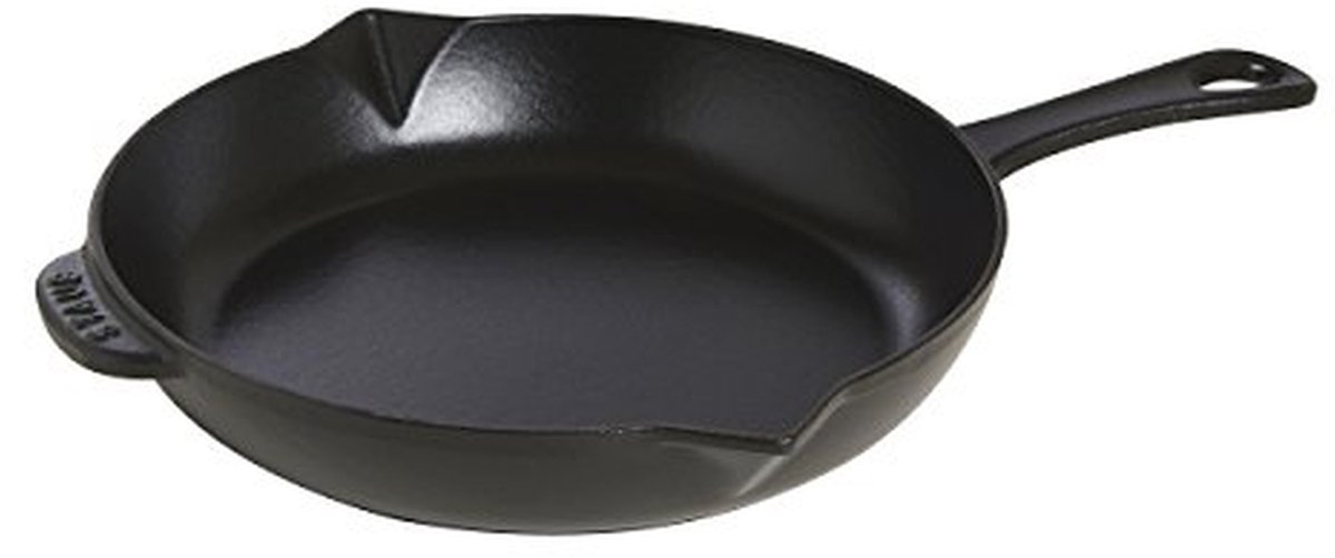 Koekenpan Gietijzer - Koekenpan Zwart - Scherp Aanbraden - Geschikt voor Oven - 26 cm - Zwart