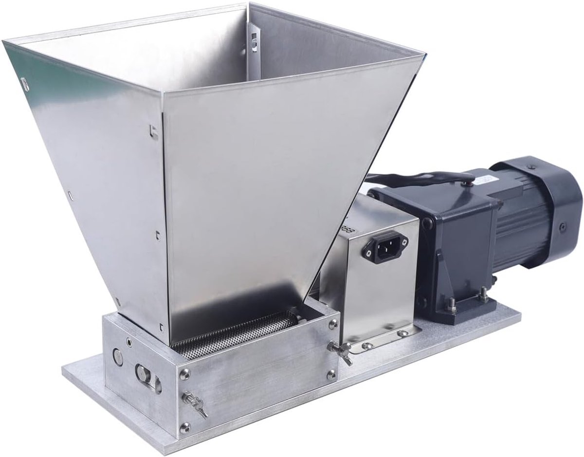 Elektrische Graanmolen - Voedermolen Maïsmolen - Granen Malen - Verstelbare Rollen - 4 Liter Capaciteit - Zilver