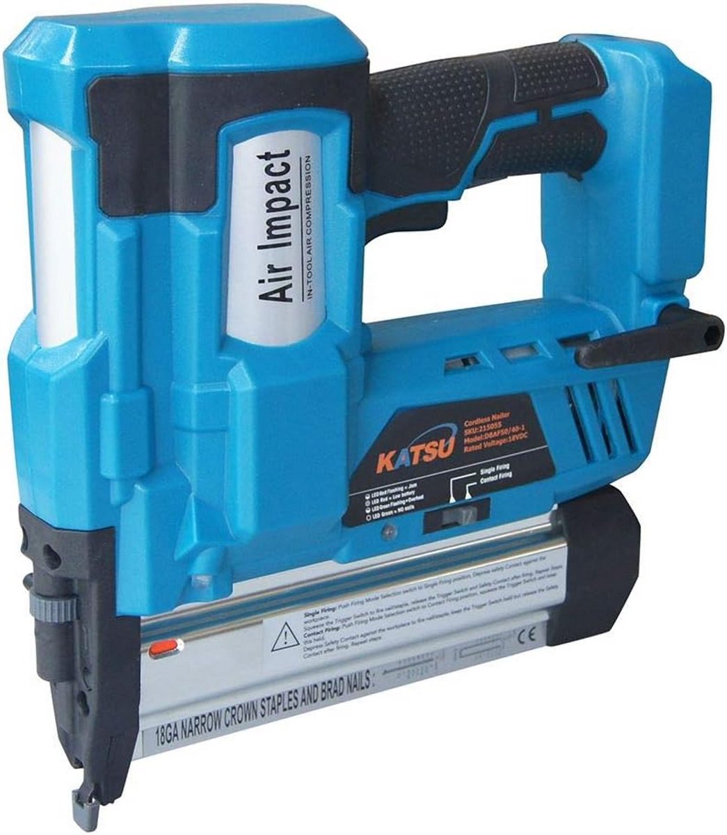 Accu nagelmachine - Nietpistool tacker - Klusprojecten uitvoeren - Hoge schietfrequentie - 100 spijkers magazijn - Zwart