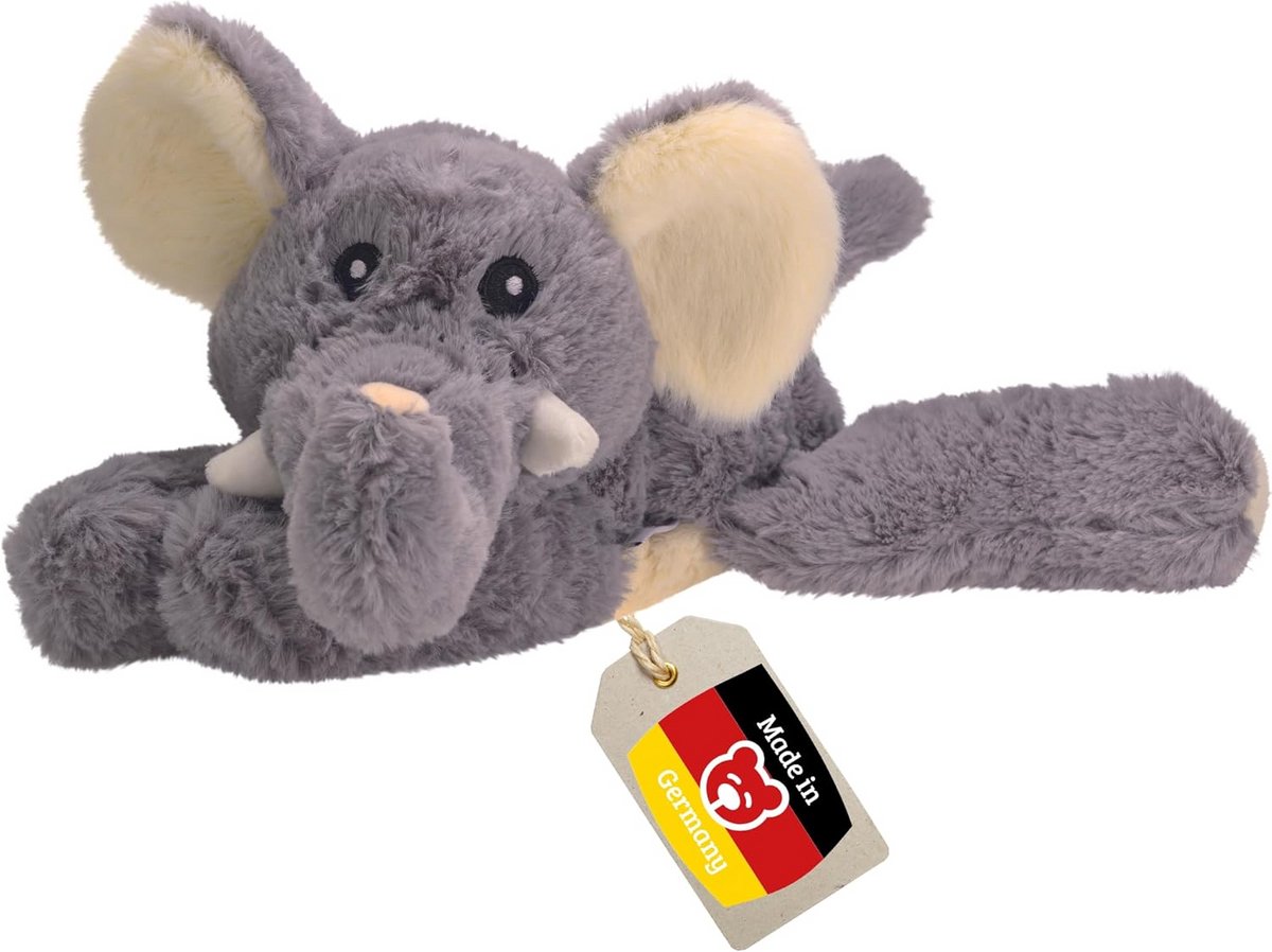 Warmteknuffel Olifant - Warmtekussen Dier - Comfort en Ontspanning - Magnetron & Oven Verwarmbaar - 31 cm - Grijs