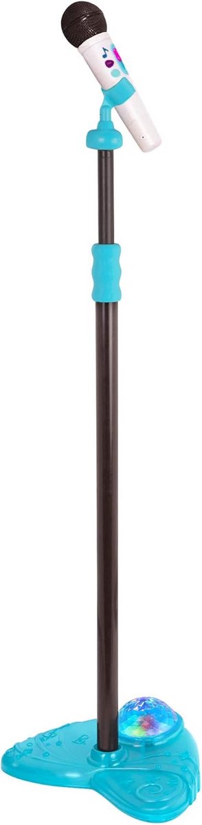 Speelgoedmicrofoon met standaard - Kinder microfoon - Zingen en opnemen - Met discolicht - Verstelbaar tot 112 cm - Veelkleurig