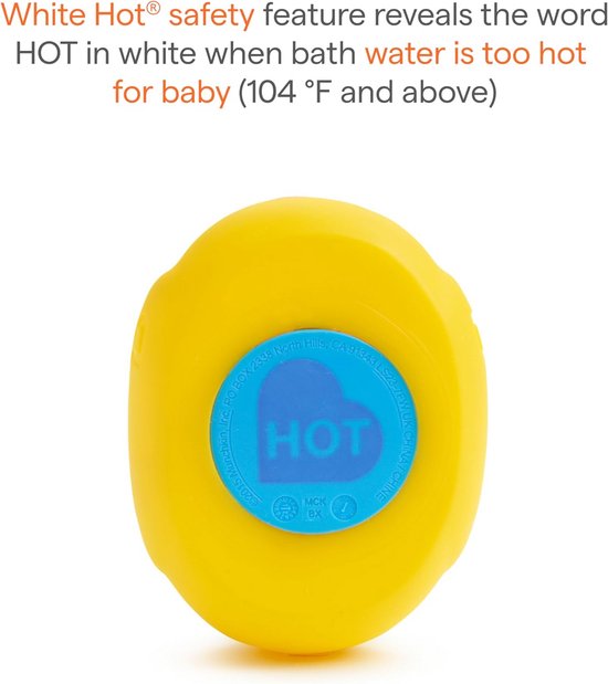 Veilig Badeendje - Klassiek eendje - Baby badplezier - White Hot indicator - 1 stuk - Geel — afbeelding 5