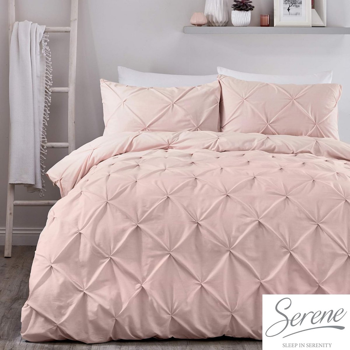 Dekbedovertrek Ruches - Dekbedhoes Kussensloop - Slaapkamer Decoratie - Onderhoudsvriendelijk Strijkvrij - 220 x 260 cm - Blush Roze