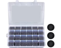 Muntencapsules Set - Munten Opslag - Munten Verzamelen - Inclusief Schuimringen - 168 Stuks - Zwart