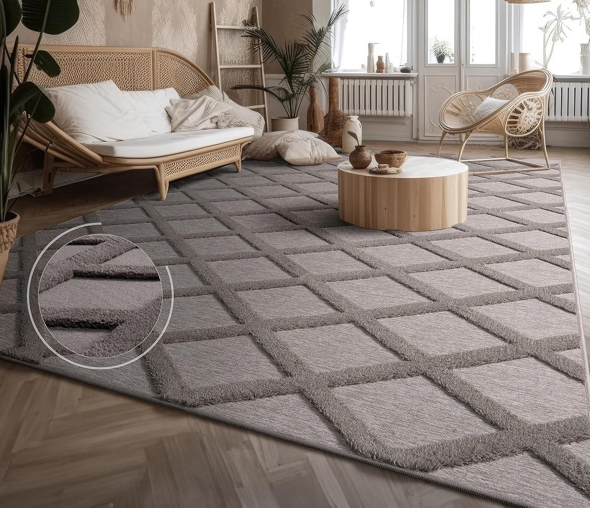 Vloerkleed Kortpolig - Modern Boho - Interieur Verfraaien - Geschikt voor vloerverwarming 
