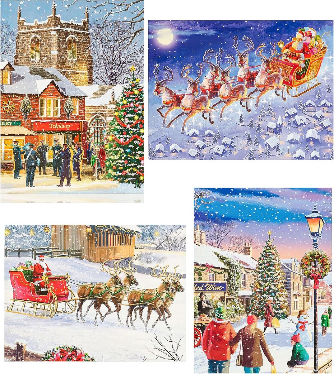 Kerstkaarten Pakket - Wenskaarten Set - Kerstwensen Versturen - Ondersteunt Goede Doelen - 24 Stuks - Meerkleurig