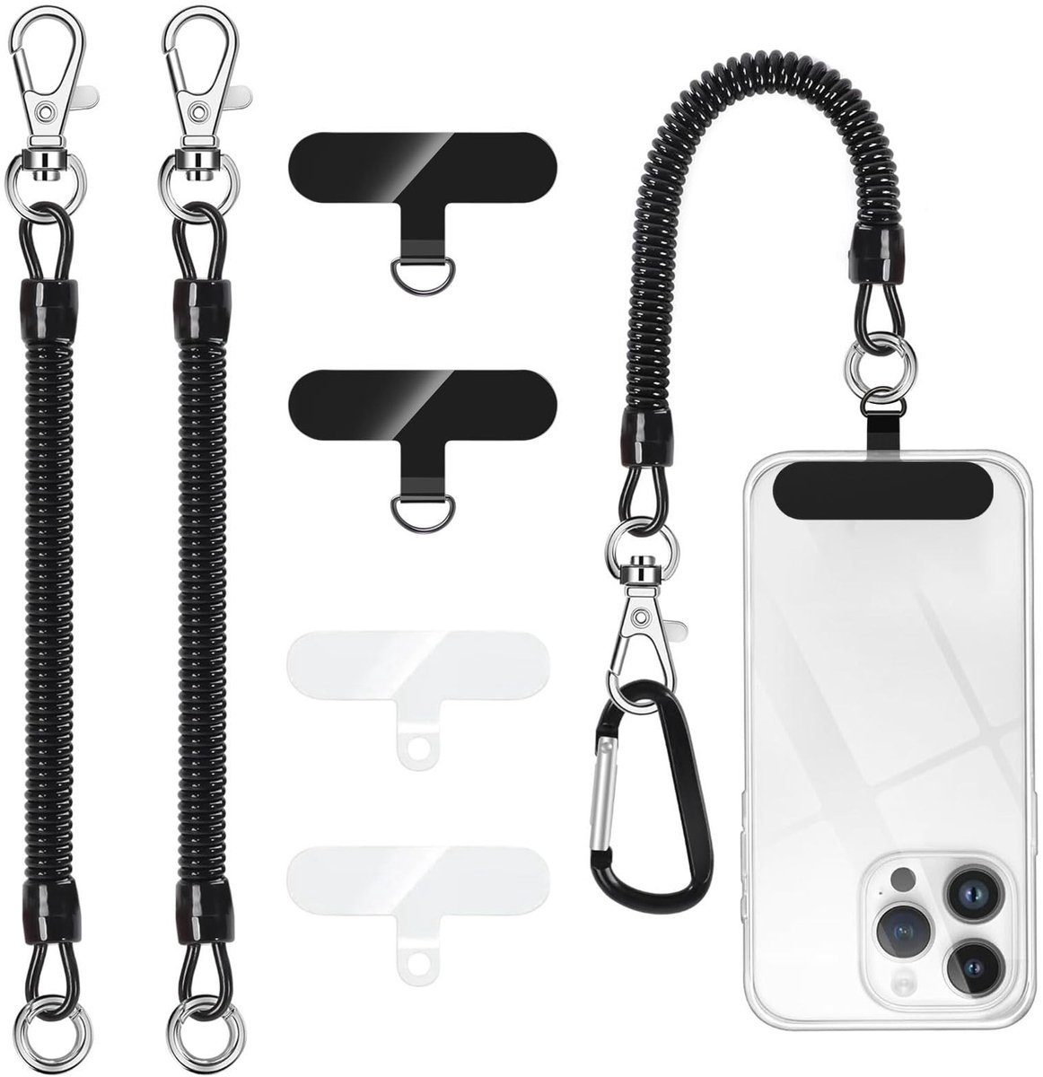 Dailygoods - 2 Stuks Antidiefstal Telefoongordel voor Smartphones