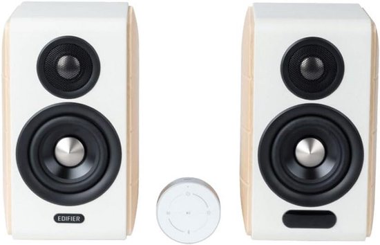Hifi Speakers - Boekenplank Model - Muziek Luisteren - Draadloos Hoge Resolutie - 88W Vermogen - Wit Hout — afbeelding 4