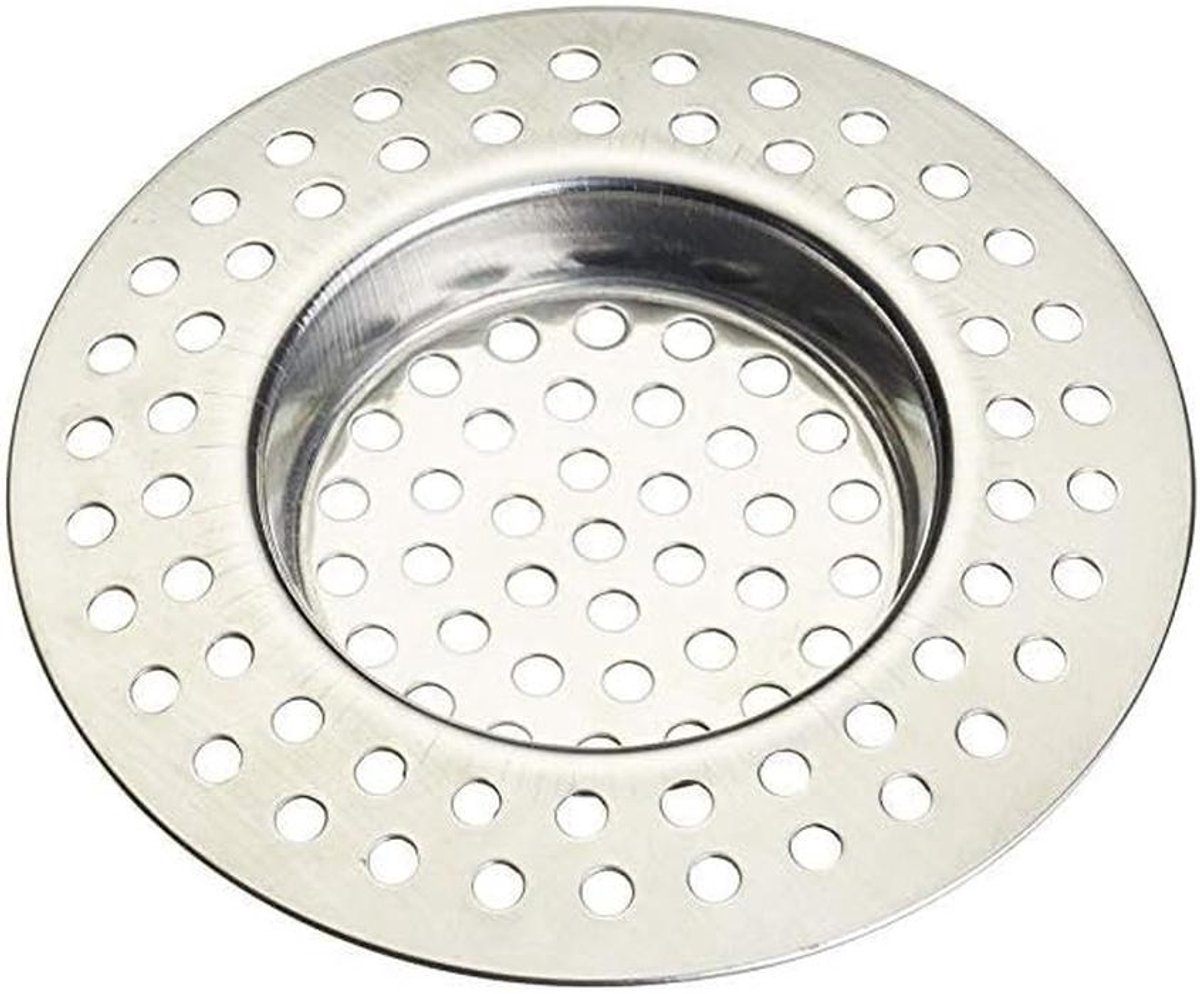Spoelbak Zeef - Afvoer Stopper - Keuken Afvoer - Voorkomt Verstopping - 7.5cm Diameter - Zilver
