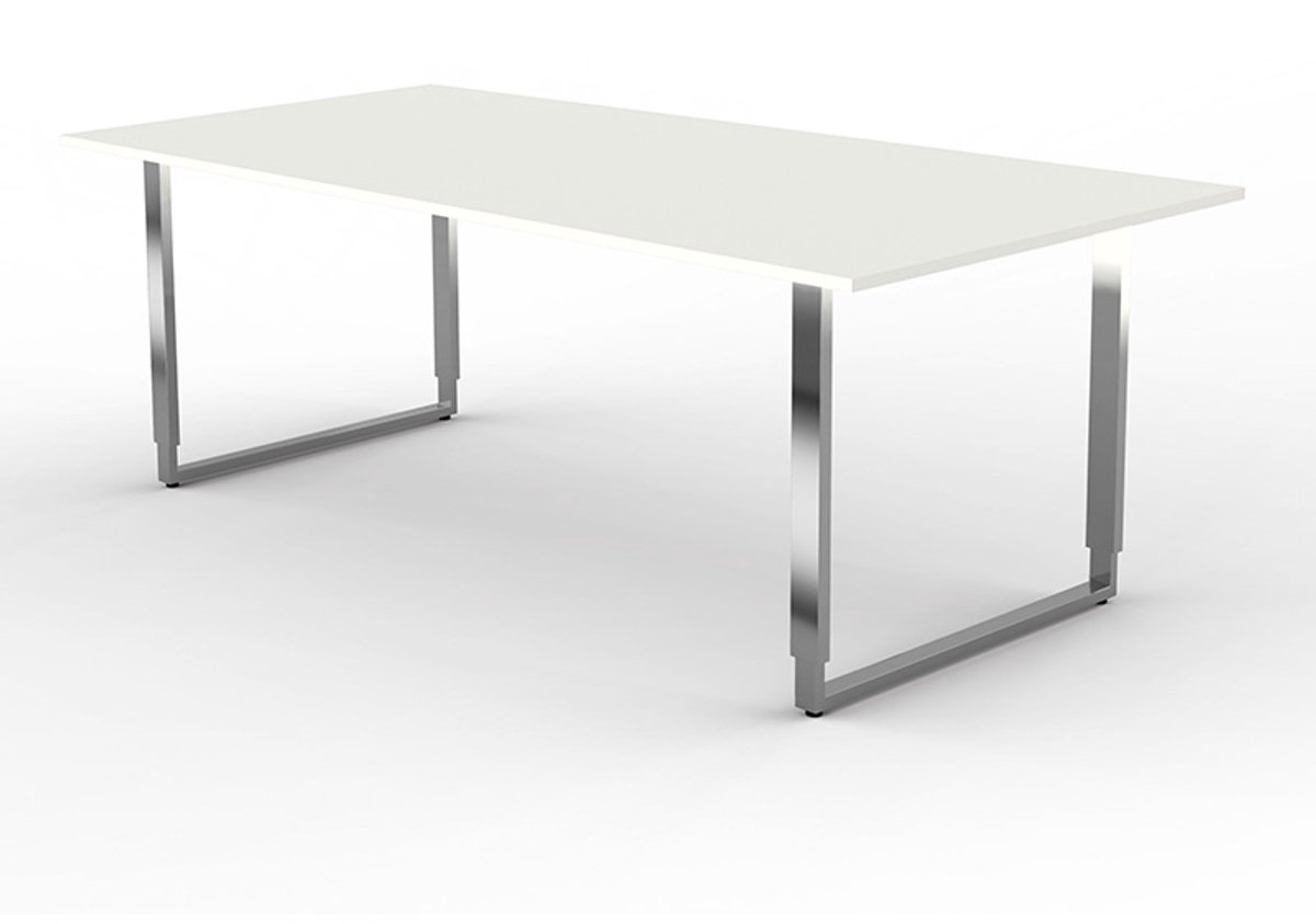 Vergadertafel Spirit wit 200x100cm verstelbaar