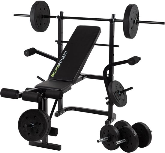 Duke Fitness Weight Bench Set | Halterbank + gewichten