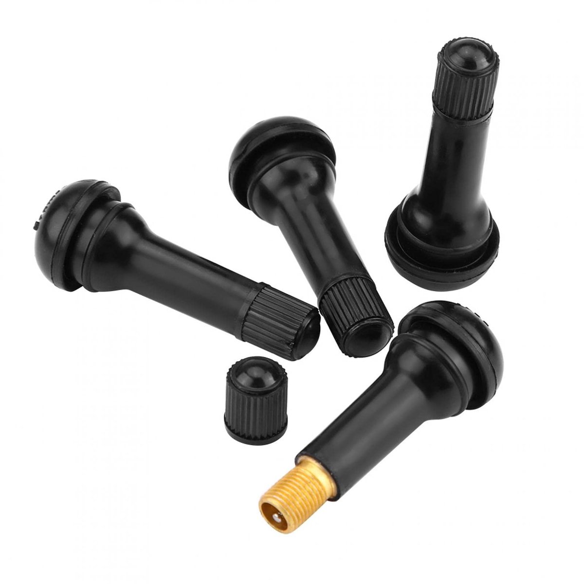 Dailygoods- Ventilschaft - 4 Stuks - Gummi - Snap In - Tubeless - Staubkap - Valve - Ventiel