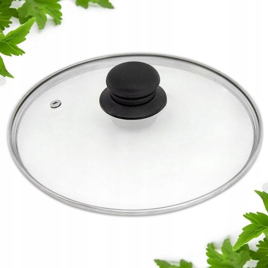 Glazen Deksel 14 cm – Universeel Pannendeksel van Glas met RVS Rand – Voor Kookpan, Steelpan en Sauspan – 215150