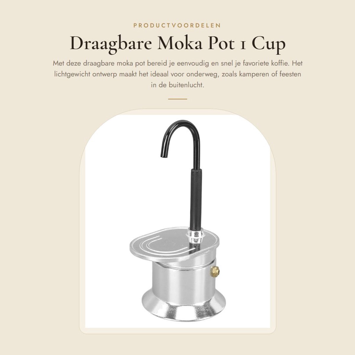 Dailygoods- Moka Pot Lichtgewicht - Draagbaar Koffiezetapparaat - Aluminiumlegering - Snelle Bereiding - 1 Kopje - Eenvoudig te Gebruiken - Koffiezetter