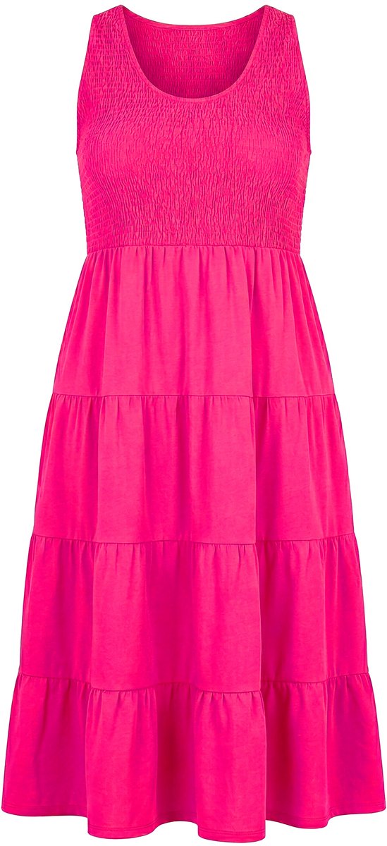 Studio Untold - Dames - Jersey maxi-jurk A-lijn - Neon roze - Maat 46+