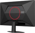 Zwarte monitor achterkant met AOC Gaming logo en rode cirkel.