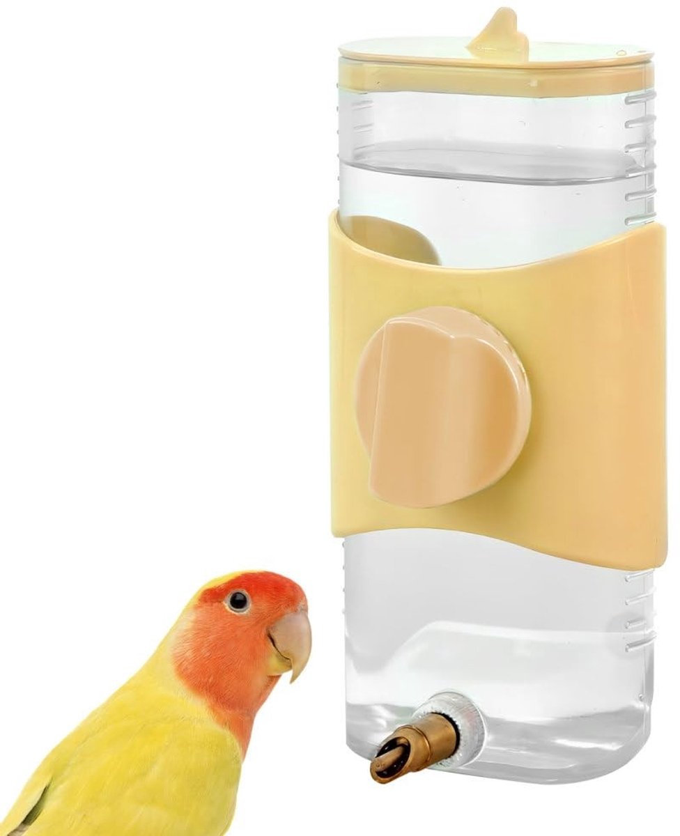 Dailygoods- Vogelwaterdispenser 280 ml - Automatische Drinkfles - Papegaai/Volière - Draaibare Haakbevestiging - Transparante Fles - Geschikt voor Kleine/Middelgrote Vogels