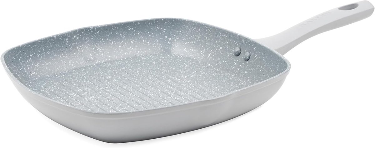 Grillpan Koekenpan Grill Gezond Koken Antiaanbaklaag 28 cm Grijs