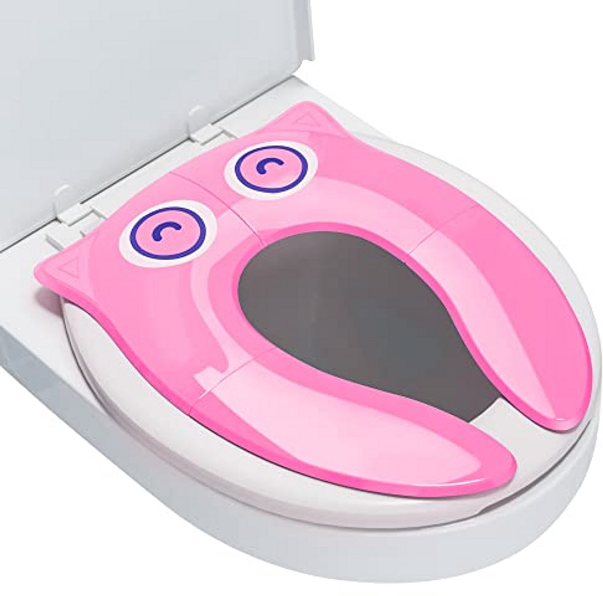 Reispotje voor kinderen - Opvouwbaar potje - Zindelijkheidstraining - Antislip en spatbescherming - Compact opvouwbaar - Roze uil