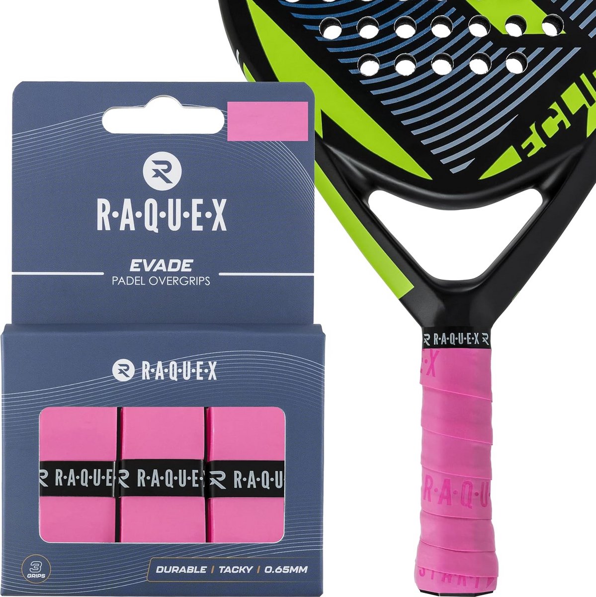 Padel racketgrips - Sport grips - Verbeterde controle - Sterk absorberend - 3 stuks - Roze