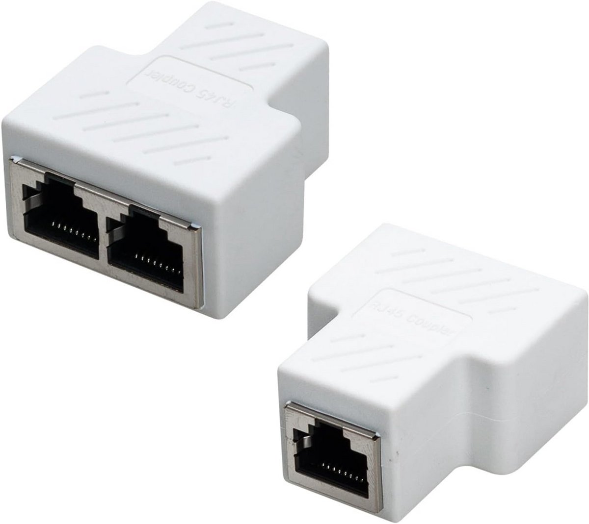 Netwerk Splitter - Kabel Adapter - Netwerk Uitbreiding - Twee Poorten - 2 Stuks - Wit