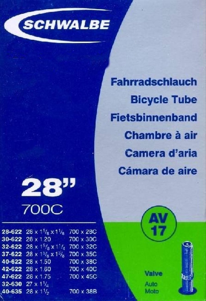 Fietsbinnenband - Binnenband - Fietsreparatie - Autoventiel - 28 inch - Zwart