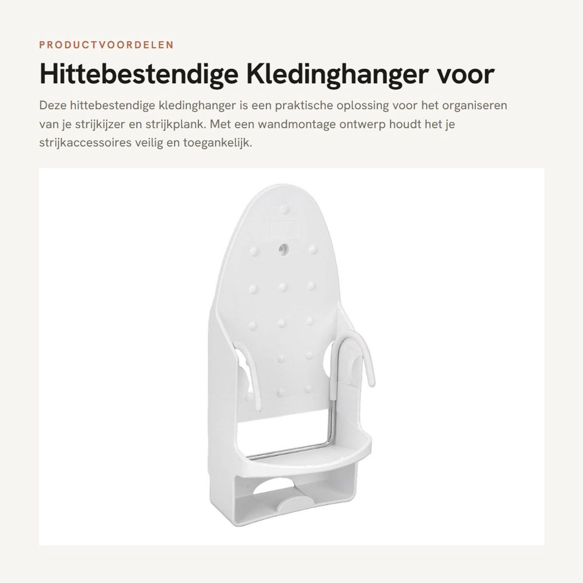 Dailygoods- Kledinghanger 2-in-1 - Hittebestendig - Wandmontage - Strijkijzer Houder - Strijkplank Beugel - IJzeren Organisatiehulp - Strijkijzerhouder