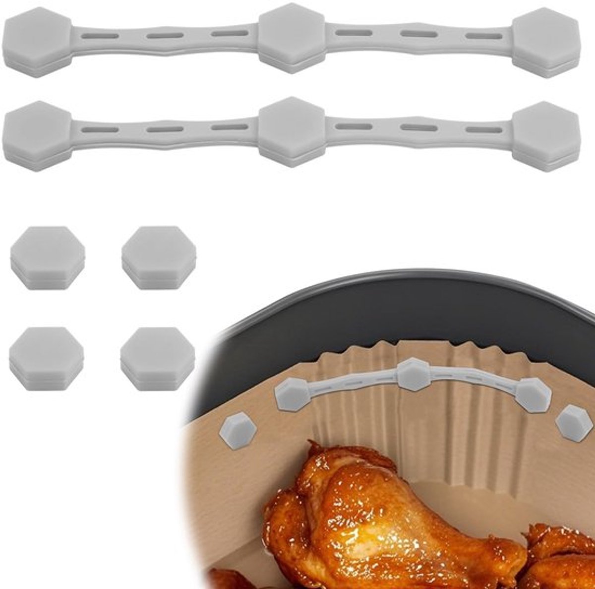 Dailygoods- Airfryer Magneten Siliconen - 2 Sets - Lange