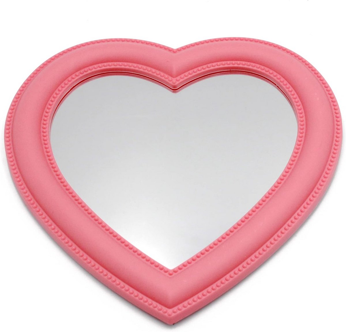Hart Make-up Spiegel - Wandspiegel Bureauspiegel - Make-up Aanbrengen - Duurzaam ABS Flanel - 27 x 27 cm - Roze