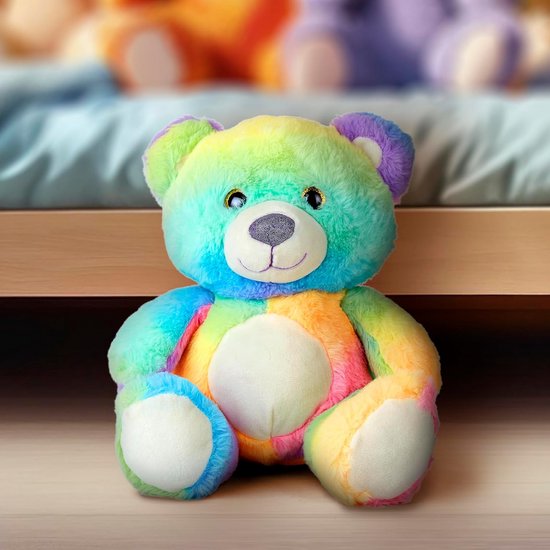 Regenboog Beer Knuffel - Zacht Speelgoed - Knuffelen en Spelen - Uniek Kleurontwerp - 25 cm - Multikleur — afbeelding 2