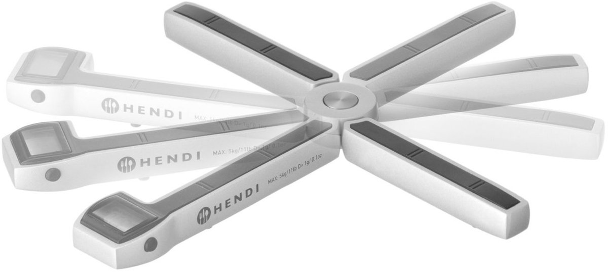 HENDI Opvouwbare keukenweegschaal – 5 kg – metaal & ABS – LCD & tarrafunctie – compact ontwerp