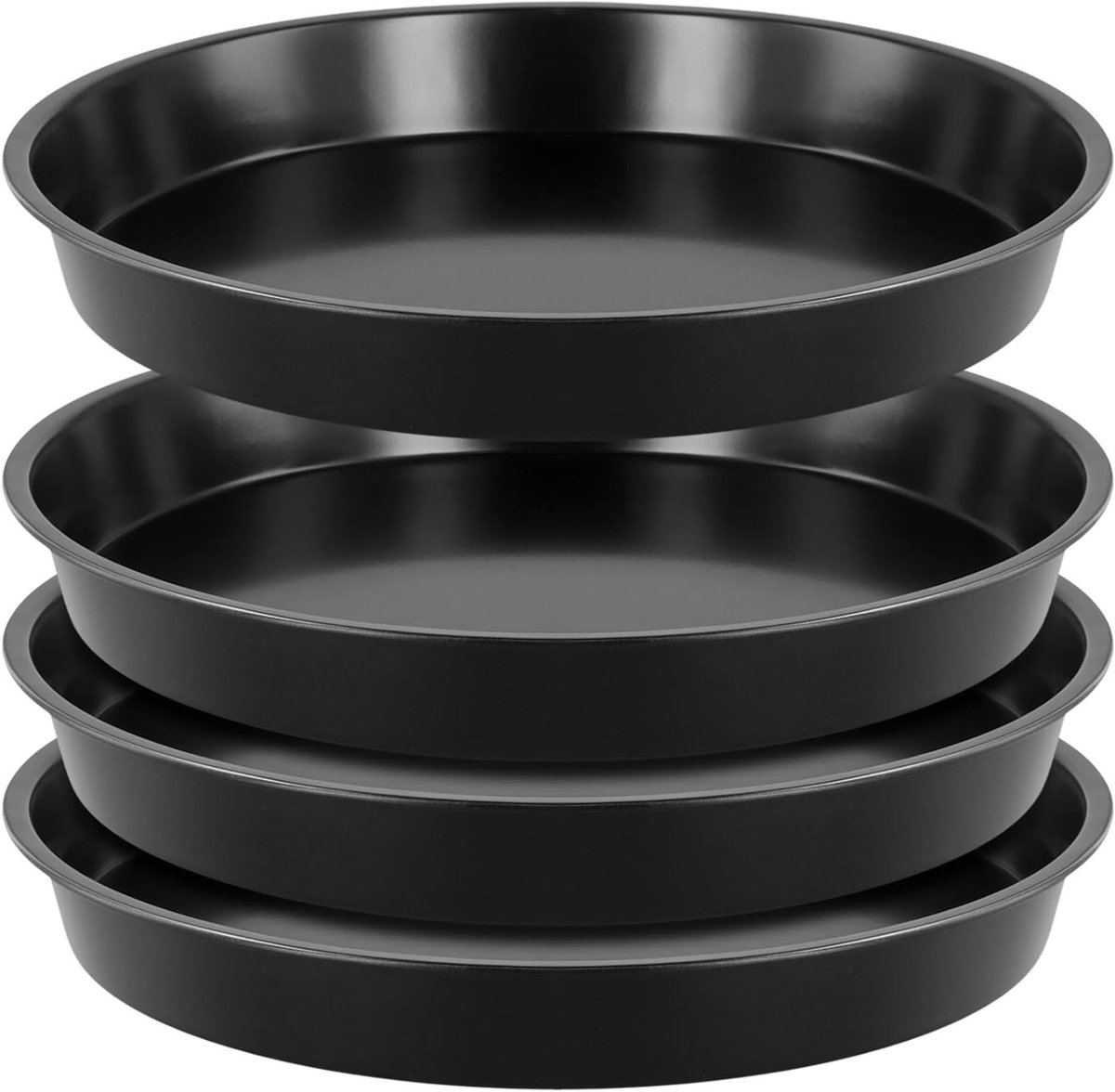 4 Stuks Ronde Pizza Bakplaat, 10 Inch Antiaanbak Ronde Grill, Duurzaam Koolstofstaal voor Oven en Thuiskeuken